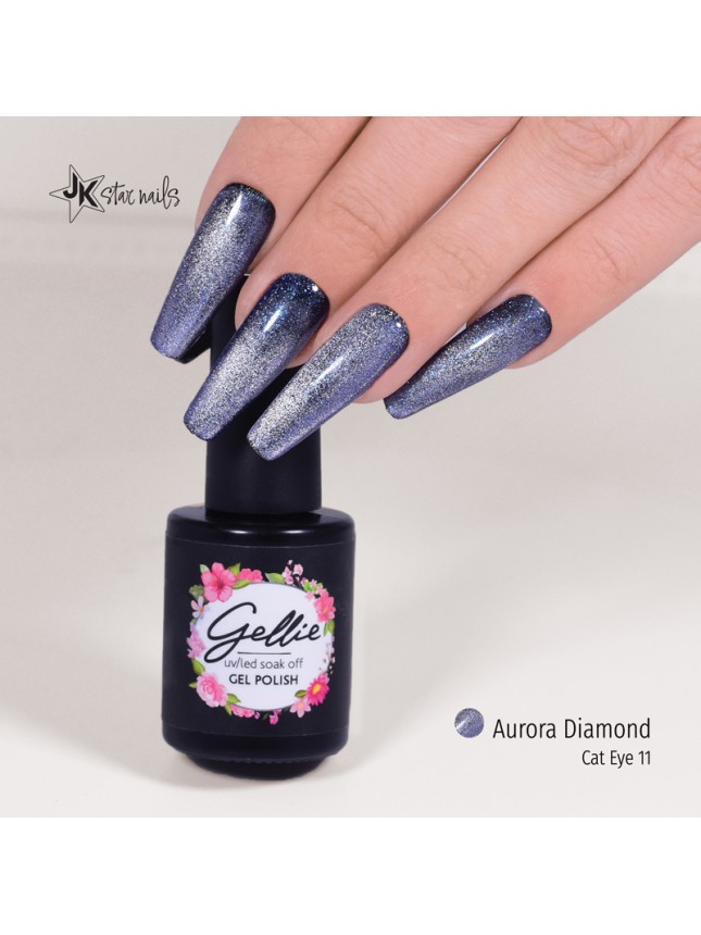 Gellie Ημιμόνιμο Βερνίκι Aurora Diamond Cat Eye 11