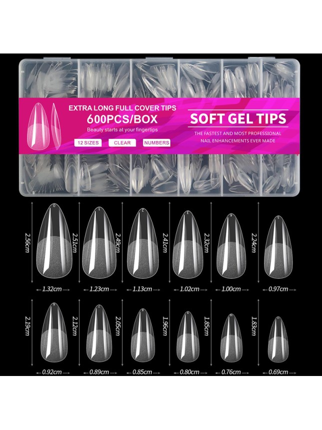 Gellie Soft Gel Tips  Almond Tip 107