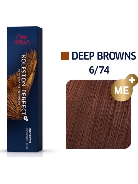 Wella Koleston Perfect Me+ Deep Browns 6/74 Ξανθό Σκούρο Καφέ Κόκκινο 60ml