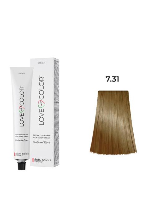 dott.Solari Love Me Color Βαφή μαλλιών 7.31 Ξανθό Μπεζ - 100ml 