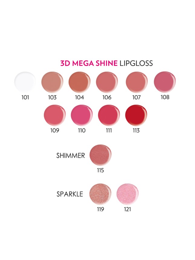 Golden Rose 3D Mega Shine Lipgloss 113