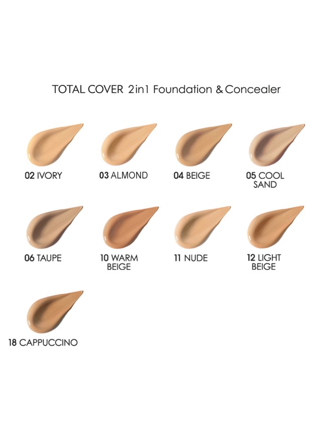 Golden Rose Total Cover 2in1 Foundation & Concealer 12 Light Beige