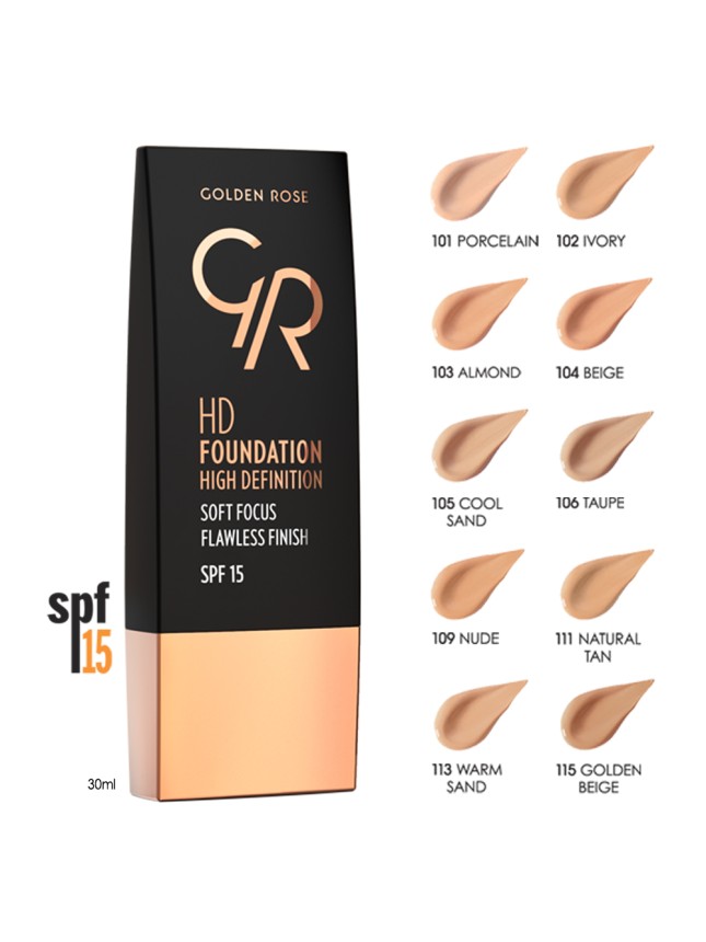 Golden Rose HD Foundation spf15 103 - Almond