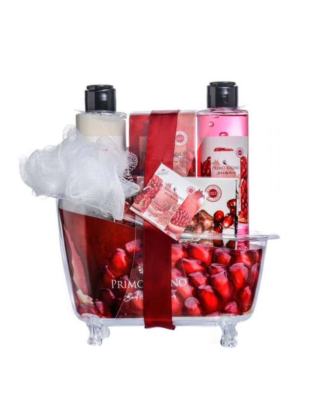 Primo Bagno POMEGRANATE COCONUT ΛΟΣΙΟΝ ΣΩΜΑΤΟΣ 150ML, ΑΦΡΟΛΟΥΤΡΟ 150ML, ΑΛΑΤΑ ΜΠΑΝΙΟΥ 100GR, ΣΑΠΟΥΝΙ 100GR & ΣΦΟΥΓΓΑΡΙ