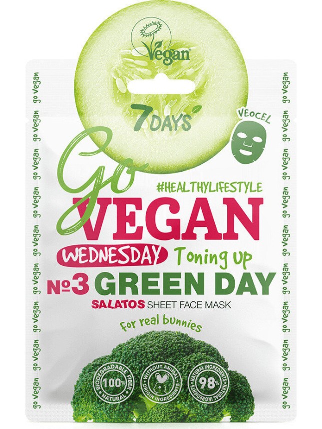 7DAYS GoVegan sheet mask Green Day 25g