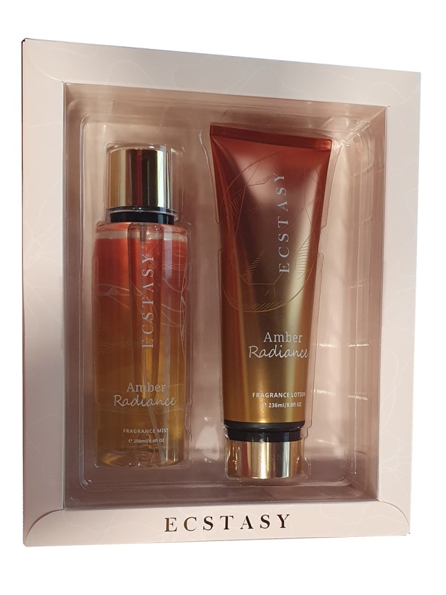 Ecstasy Gift Set Amber Radiance Body Cream 236ml And Body Mist 250ml