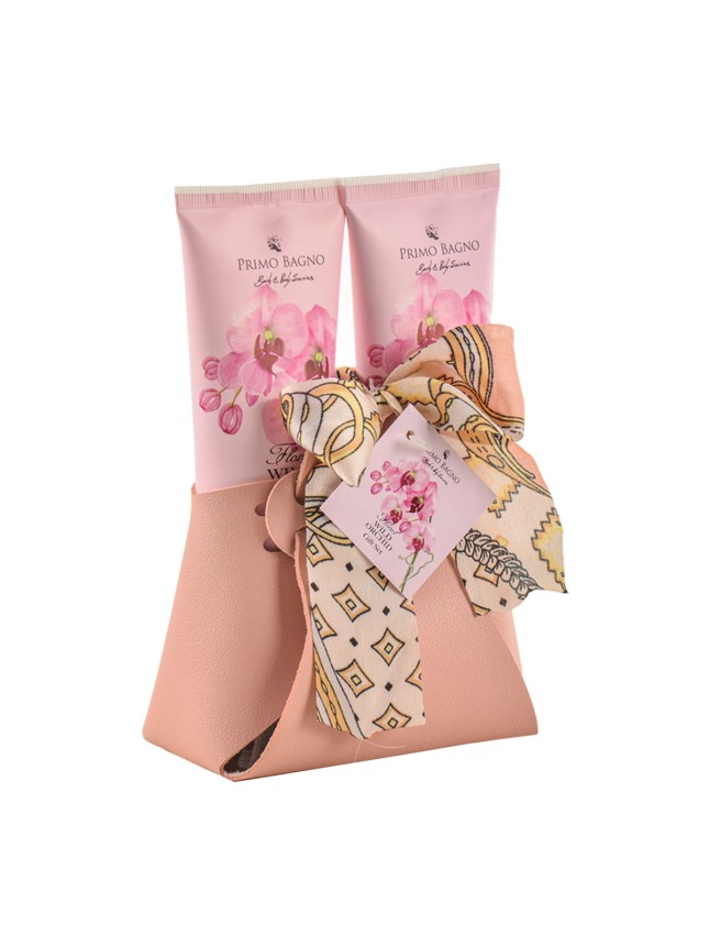 PrimoBagno Cosmetic Bag Wild Orchid With Fouland, Body Lotion & Shower Gel